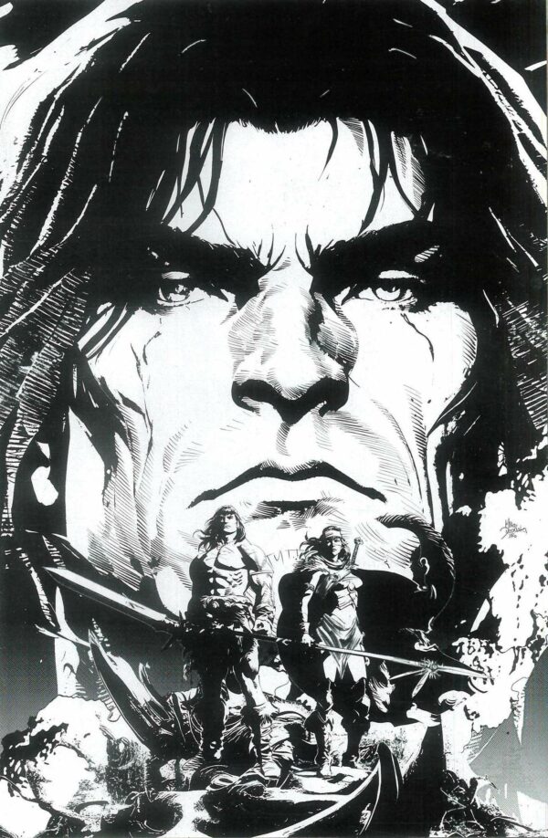 CONAN THE BARBARIAN: BATTLE FOR THE BLACK STONE #4: Mike Deodato Jr. B&W cover D