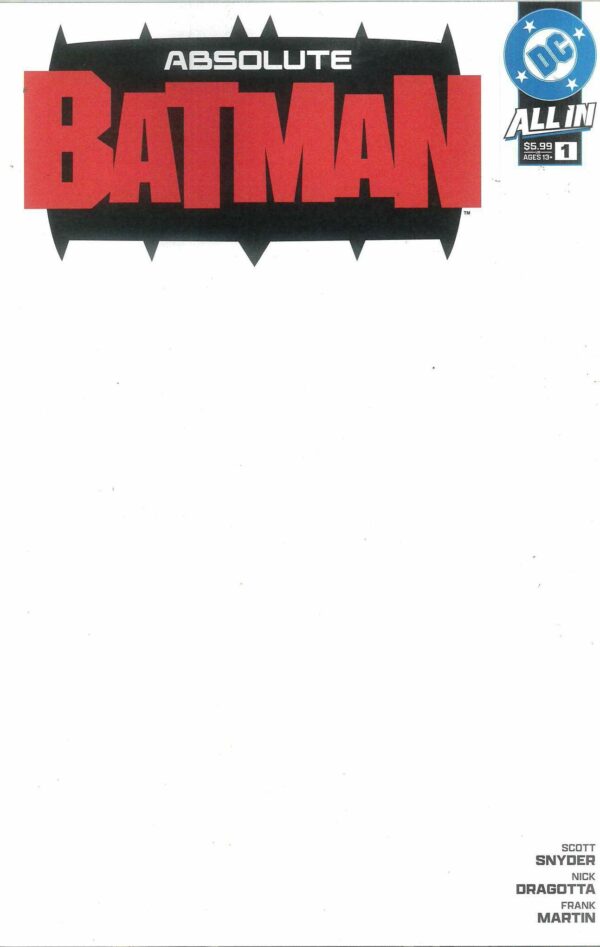 ABSOLUTE BATMAN #1: Blank Sketch 4th Print cover C