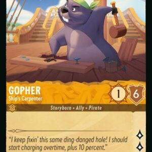 DISNEY LORCANA SINGLE CARDS: AZURITE SEA #116: Gopher – Ship’s Carpenter (Uncommon 4/204: NM)