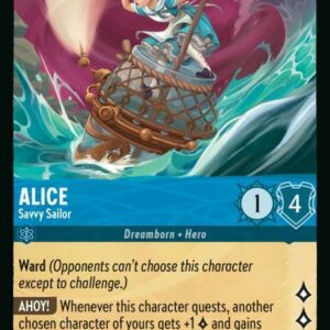 DISNEY LORCANA SINGLE CARDS: AZURITE SEA #12: Alice – Savvy Sailor (Super Rare 161/204: NM)