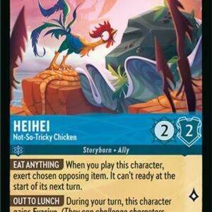 DISNEY LORCANA SINGLE CARDS: AZURITE SEA #128: HeiHei – Not-so-Tricky Chicken (Uncommon 146/204: NM)