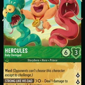DISNEY LORCANA SINGLE CARDS: AZURITE SEA #132: Hercules – Baby Demigod (Legendary 86/204: NM)