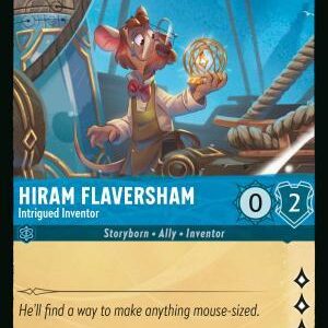 DISNEY LORCANA SINGLE CARDS: AZURITE SEA #136: Hiram Flaversham – Intrigued Inventor (Rare 159/204: NM)