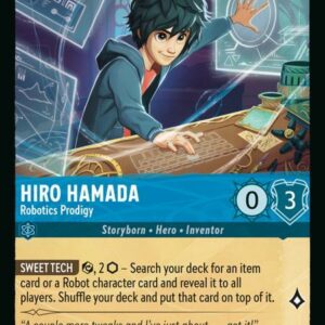 DISNEY LORCANA SINGLE CARDS: AZURITE SEA #138: Hiro Hamada – Robotics Prodigy (Uncommon 145/204: NM) DISNEY LORCANA SINGLE CARDS: AZURITE SEA #138: Hiro Hamada – Robotics Prodigy (Uncommon 145/204: NM)