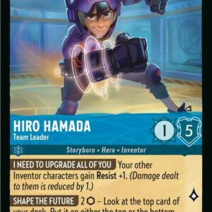 DISNEY LORCANA SINGLE CARDS: AZURITE SEA #140: Hiro Hamada – Team Leader (Rare 154/204: NM)