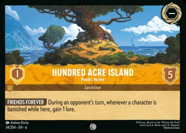 DISNEY LORCANA SINGLE CARDS: AZURITE SEA #145: Hundred Acre Island (Common Foil 34/204: NM) DISNEY LORCANA SINGLE CARDS: AZURITE SEA #145: Hundred Acre Island (Common Foil 34/204: NM)
