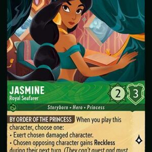 DISNEY LORCANA SINGLE CARDS: AZURITE SEA #162: Jasmine – Royal Seafarer (Rare 70/204: NM)