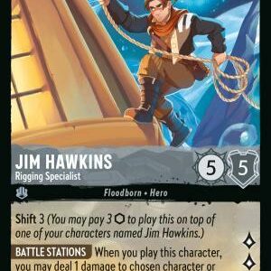 DISNEY LORCANA SINGLE CARDS: AZURITE SEA #166: Jim Hawkins – Rigging Specialist (Uncommon 183/204: NM)
