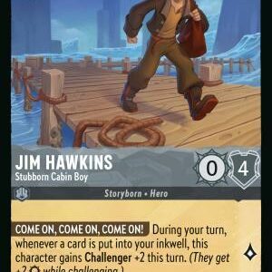 DISNEY LORCANA SINGLE CARDS: AZURITE SEA #168: Jim Hawkins – Stubborn Cabin Boy (Common 173/204: NM)