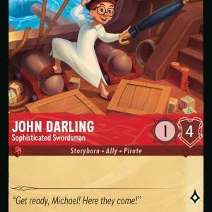 DISNEY LORCANA SINGLE CARDS: AZURITE SEA #170: John Darling – Sophisticated Swordsman (Uncommon 118/204 NM)