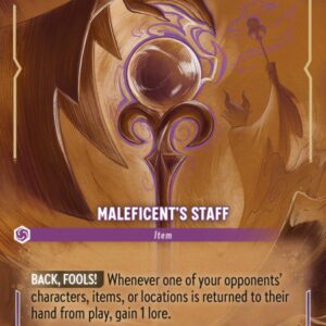 DISNEY LORCANA SINGLE CARDS: AZURITE SEA #220: Maleficent’s Staff (Enchanted Holofoil 210/204: NM)