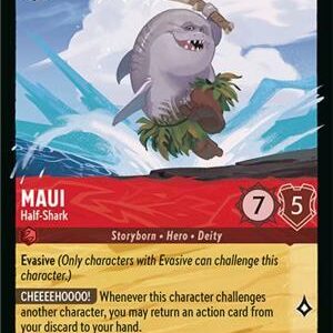 DISNEY LORCANA SINGLE CARDS: AZURITE SEA #229: Maui – Half-Shark (Legendary 124/204: NM)