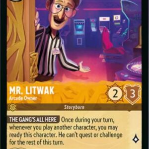 DISNEY LORCANA SINGLE CARDS: AZURITE SEA #258: Mr. Litwak – Arcade Owner (Common Foil 24/204: NM)
