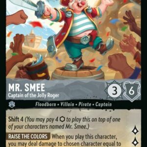 DISNEY LORCANA SINGLE CARDS: AZURITE SEA #261: Mr. Smee – Captain of the Jolly Roger (Super Rare 176/204 NM