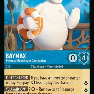 DISNEY LORCANA SINGLE CARDS: AZURITE SEA #30: Baymax – Personal Healthcare Companion (Rare 156/204: NM)