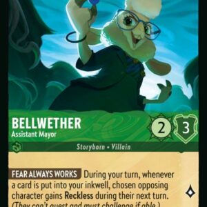 DISNEY LORCANA SINGLE CARDS: AZURITE SEA #33: Bellwether – Assistant Mayor (Uncommon Foil 90/204: NM)