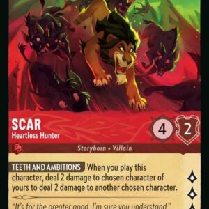 DISNEY LORCANA SINGLE CARDS: AZURITE SEA #331: Scar – Heartless Hunter (Super Rare 127/204: NM)