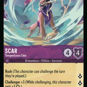 DISNEY LORCANA SINGLE CARDS: AZURITE SEA #333: Scar – Tempestuous Lion (Uncommon 47/204: NM)