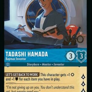 DISNEY LORCANA SINGLE CARDS: AZURITE SEA #360: Tadashi Hamada – Baymax Inventor (Super Rare 153/204: NM)