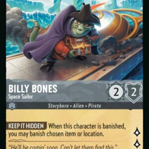 DISNEY LORCANA SINGLE CARDS: AZURITE SEA #37: Billy Bones – Space Sailor (Uncommon Foil 185/204: NM)