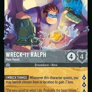 DISNEY LORCANA SINGLE CARDS: AZURITE SEA #412: Wreck-It Ralph – Ham Hands (Legendary 190/204: NM) DISNEY LORCANA SINGLE CARDS: AZURITE SEA #412: Wreck-It Ralph – Ham Hands (Legendary 190/204: NM)