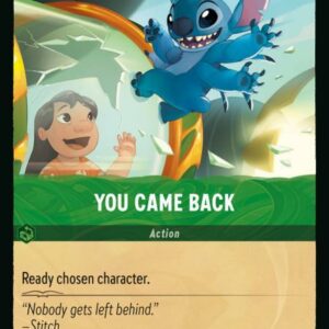 DISNEY LORCANA SINGLE CARDS: AZURITE SEA #421: You Came Back (Rare 97/204: NM) DISNEY LORCANA SINGLE CARDS: AZURITE SEA #421: You Came Back (Rare 97/204: NM)