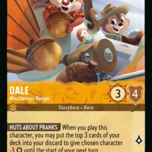 DISNEY LORCANA SINGLE CARDS: AZURITE SEA #65: Dale – Mischievous Ranger (Uncommon 18/204: NM)