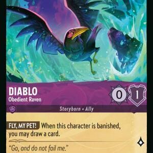 DISNEY LORCANA SINGLE CARDS: AZURITE SEA #71: Diablo – Obedient Raven (Uncommon 49/204: NM)
