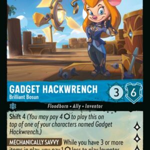 DISNEY LORCANA SINGLE CARDS: AZURITE SEA #84: Gadget Hackwrench – Brilliant Bosun (Super Rare Foil 140 NM)