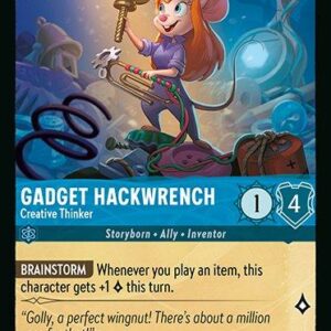 DISNEY LORCANA SINGLE CARDS: AZURITE SEA #87: Gadget Hackwrench – Creative Thinker (Common Foil 139/204 NM
