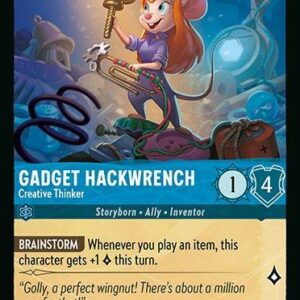 DISNEY LORCANA SINGLE CARDS: AZURITE SEA #88: Gadget Hackwrench – Creative Thinker (Common 139/204: NM)
