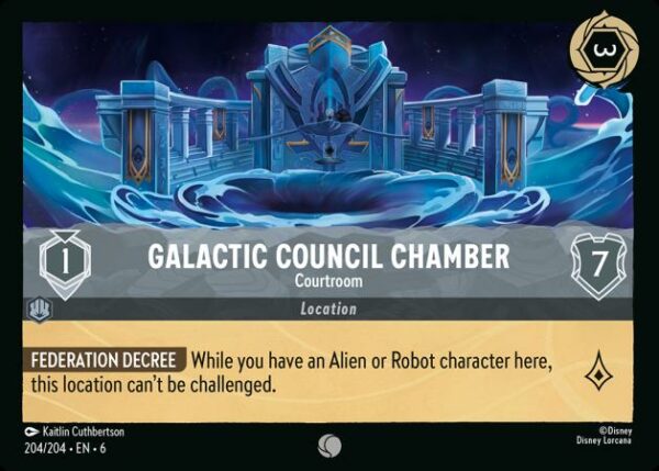 DISNEY LORCANA SINGLE CARDS: AZURITE SEA #93: Galactic Council Chamber (Common Foil 204/204: NM)