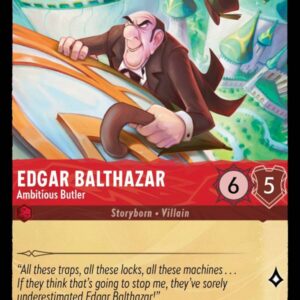 DISNEY LORCANA SINGLE CARDS: ARCHAZIA’S ISLAND #101: Edgar Balthazar – Ambitious Butler (Common 146/204: NM)