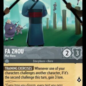 DISNEY LORCANA SINGLE CARDS: ARCHAZIA’S ISLAND #110: Fa Zhou – War Hero (Rare Foil 188/204: NM)