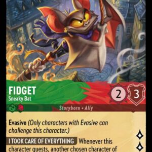 DISNEY LORCANA SINGLE CARDS: ARCHAZIA’S ISLAND #111: Fidget – Sneaky Bat (Uncommon 106/204: NM)
