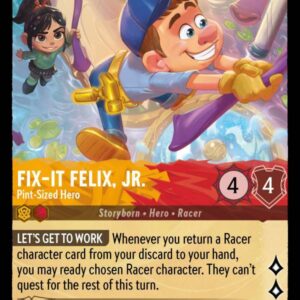 DISNEY LORCANA SINGLE CARDS: ARCHAZIA’S ISLAND #113: Fix-It Felix, Jr. – Pint-Sized Hero (Uncommon 22/204: NM)