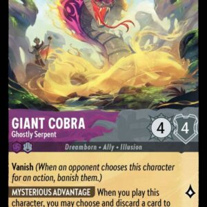 DISNEY LORCANA SINGLE CARDS: ARCHAZIA’S ISLAND #121: Giant Cobra – Ghostly Serpent (Uncommon 57/204: NM)