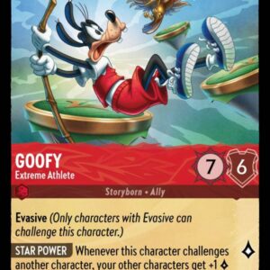DISNEY LORCANA SINGLE CARDS: ARCHAZIA’S ISLAND #126: Goofy – Extreme Athlete (Super Rare Foil 139/204: NM) DISNEY LORCANA SINGLE CARDS: ARCHAZIA’S ISLAND #126: Goofy – Extreme Athlete (Super Rare Foil 139/204: NM)