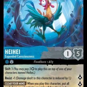 DISNEY LORCANA SINGLE CARDS: ARCHAZIA’S ISLAND #133: HeiHei – Expanded Consciousness (Uncommon 163/204: NM)