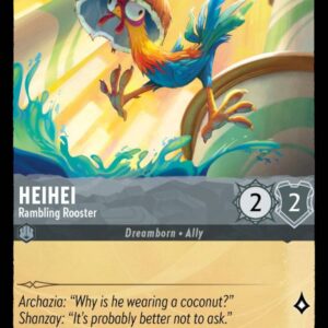 DISNEY LORCANA SINGLE CARDS: ARCHAZIA’S ISLAND #135: HeiHei – Rambling Rooster (Common 185/204: NM)