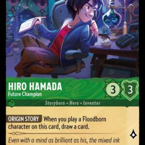 DISNEY LORCANA SINGLE CARDS: ARCHAZIA’S ISLAND #145: Hiro Hamada – Future Champion (Common Foil 90/204: NM)