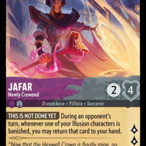DISNEY LORCANA SINGLE CARDS: ARCHAZIA’S ISLAND #160: Jafar – Newly Crowned (Super Rare Foil 51/204: NM)