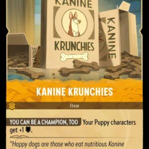 DISNEY LORCANA SINGLE CARDS: ARCHAZIA’S ISLAND #169: Kanine Krunchies (Common 43/204: NM)