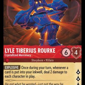 DISNEY LORCANA SINGLE CARDS: ARCHAZIA’S ISLAND #205: Lyle Tiberius Rourke – Crystallized Mercenary (Rare 140/204: