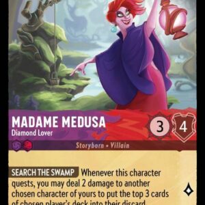 DISNEY LORCANA SINGLE CARDS: ARCHAZIA’S ISLAND #212: Madame Medusa – Diamond Lover (Uncommon 53/204: NM)