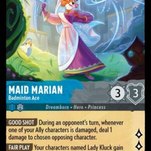 DISNEY LORCANA SINGLE CARDS: ARCHAZIA’S ISLAND #216: Maid Marian – Badminton Ace (Super Rare 176/204: NM) DISNEY LORCANA SINGLE CARDS: ARCHAZIA’S ISLAND #216: Maid Marian – Badminton Ace (Super Rare 176/204: NM)