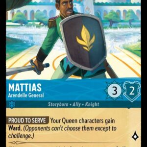 DISNEY LORCANA SINGLE CARDS: ARCHAZIA’S ISLAND #223: Mattias – Arendelle General (Common Foil 155/204: NM)