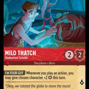 DISNEY LORCANA SINGLE CARDS: ARCHAZIA’S ISLAND #233: Milo Thatch – Undaunted Scholar (Rare 145/204: NM)