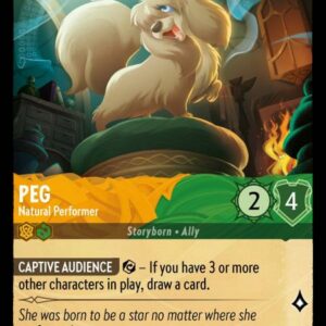 DISNEY LORCANA SINGLE CARDS: ARCHAZIA’S ISLAND #278: Peg – Natural Performer (Uncommon 7/204: NM)