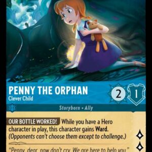 DISNEY LORCANA SINGLE CARDS: ARCHAZIA’S ISLAND #282: Penny The Orphan – Clever Child (Common 171/204: NM)
